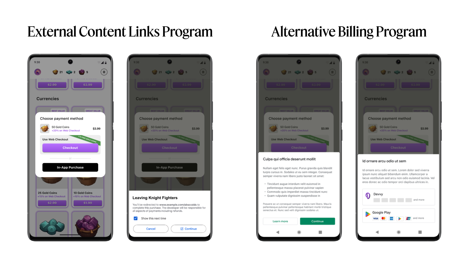 Google Play External Content Links or Alternative Billing: Integration ...